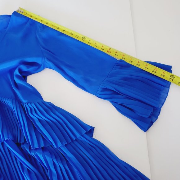 Zara Blue Pleated Mini Dress - Picture 10 of 11